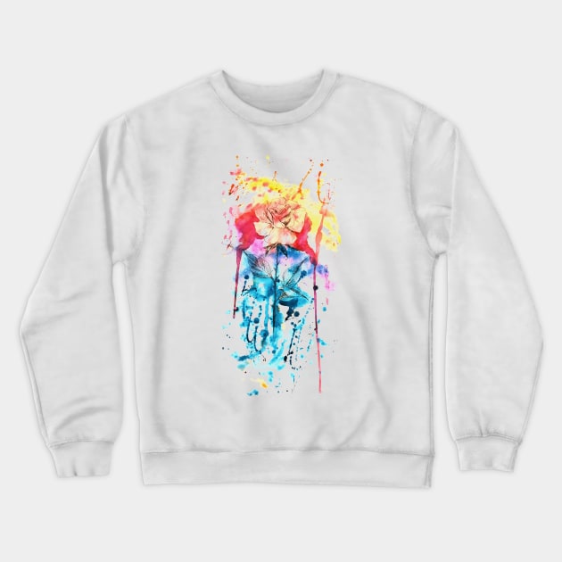 rose watercolor flover Crewneck Sweatshirt by NemfisArt